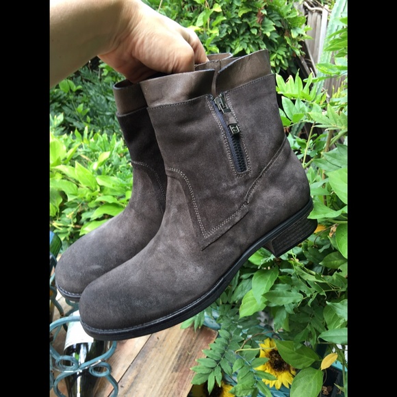 Alberto Fermani Olive Brown Suede Ankle Boots Booties - Picture 6 of 12